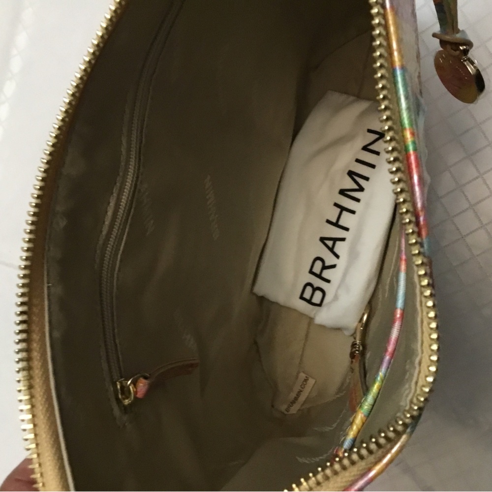 Brahmin Vibrant Shoulder Bag in Yellow, Pink, and Blue - Picture 2 of 16